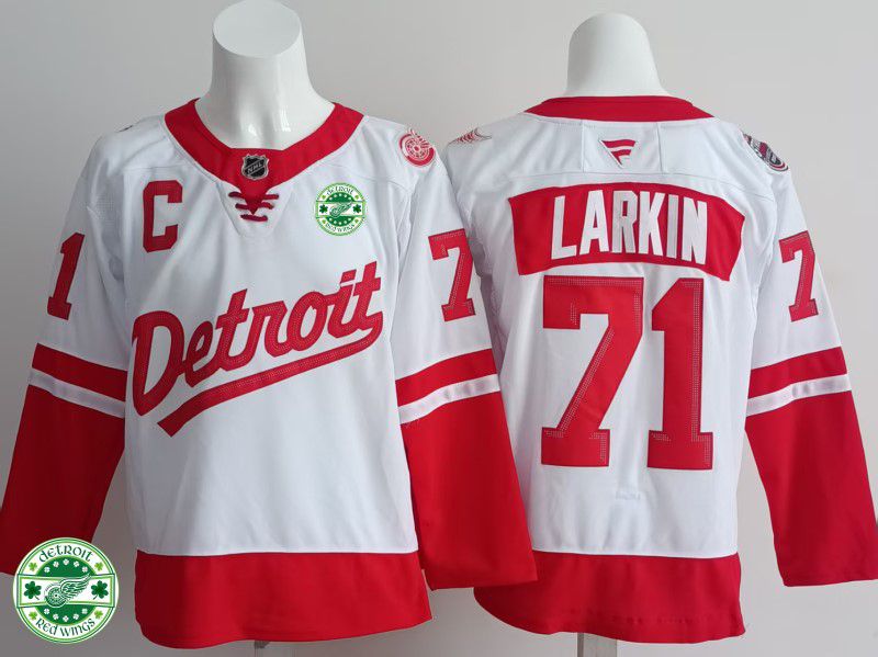 Men Detroit Red Wings #71 Larkin White 2025 Fanatics Home Premium NHL Jersey style 4->detroit red wings->NHL Jersey